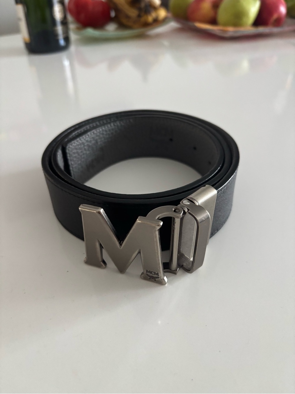 MCM Claus M Reversible 1.75" Monogram Leather Belt - Black & Silver
Authentic 💯